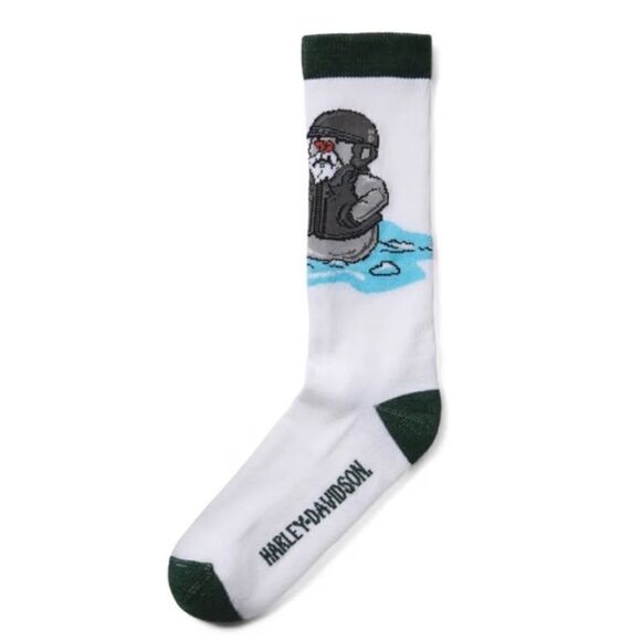 Harley-Davidson Motorcycle Biker Snowman Socks, 2 Pairs, Size L, NWT - Picture 1 of 9